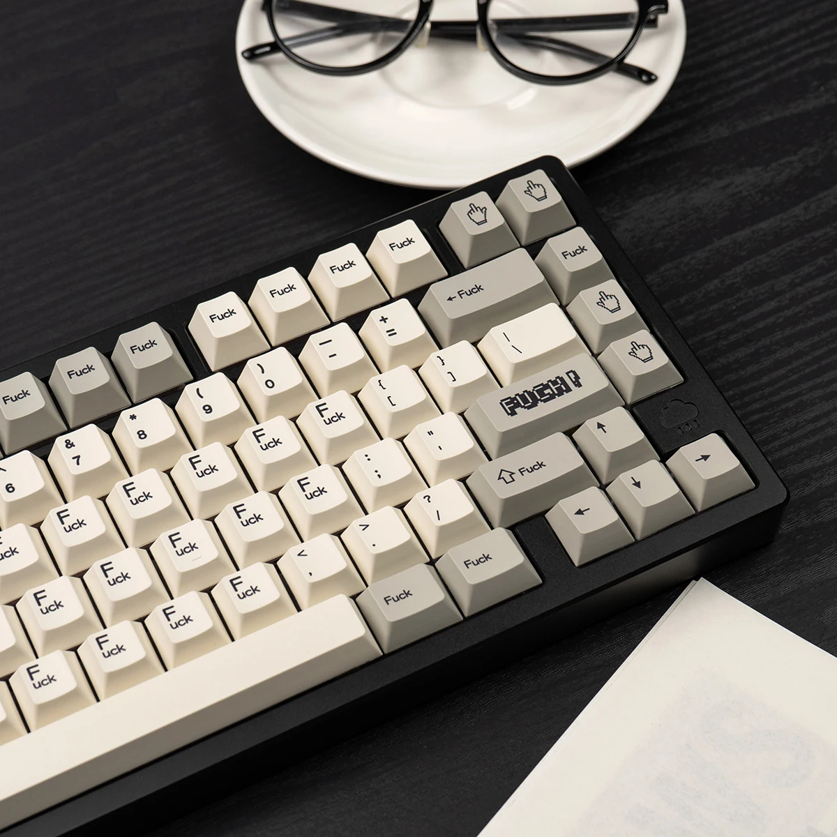 144 toetsen Vintage Grijs FK Mechanisch Toetsenbord Keycap PBT Sublimatie Complete Set Cherry Profiel voor Gaming Toetsenbord Key Caps