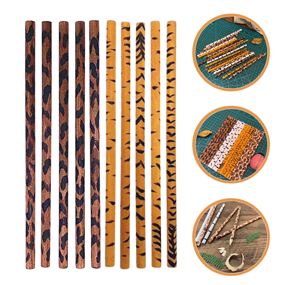 

10Pcs Painted Animal Pencils Wooden School Supplies Fun Summer Writing Kids Crayon Pens Aesthetic Jungle Party Favors Animal