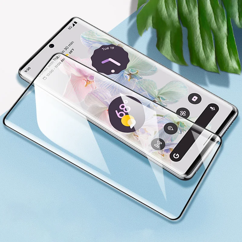 Curved Tempered Glass for Google Pixel 7 6 Pro 5G Protective Film for Google Pixel 6Pro 7Pro Screen Protector Fingerprint Unlock