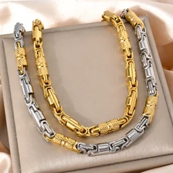 New Men's and Women's Stainless Steel Necklaces Geometric Byzantine Chains Retro Hip-hop Punk Party Jewelry Gifts