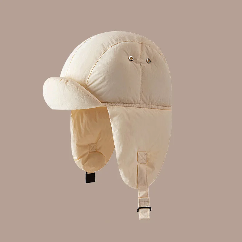 Lamuusaa Women Cotton Trapper Hat with Ear Flaps Cover Ears Winter Soft Warm Trooper Bomber Cap