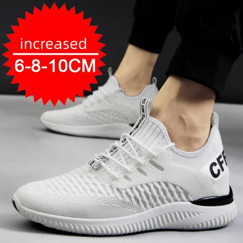 

Мужские дышащие кроссовки для увеличения роста, легкие кроссовки с невидимым увеличением роста на 6 см, дышащие сетчатые кроссовки на 10 см