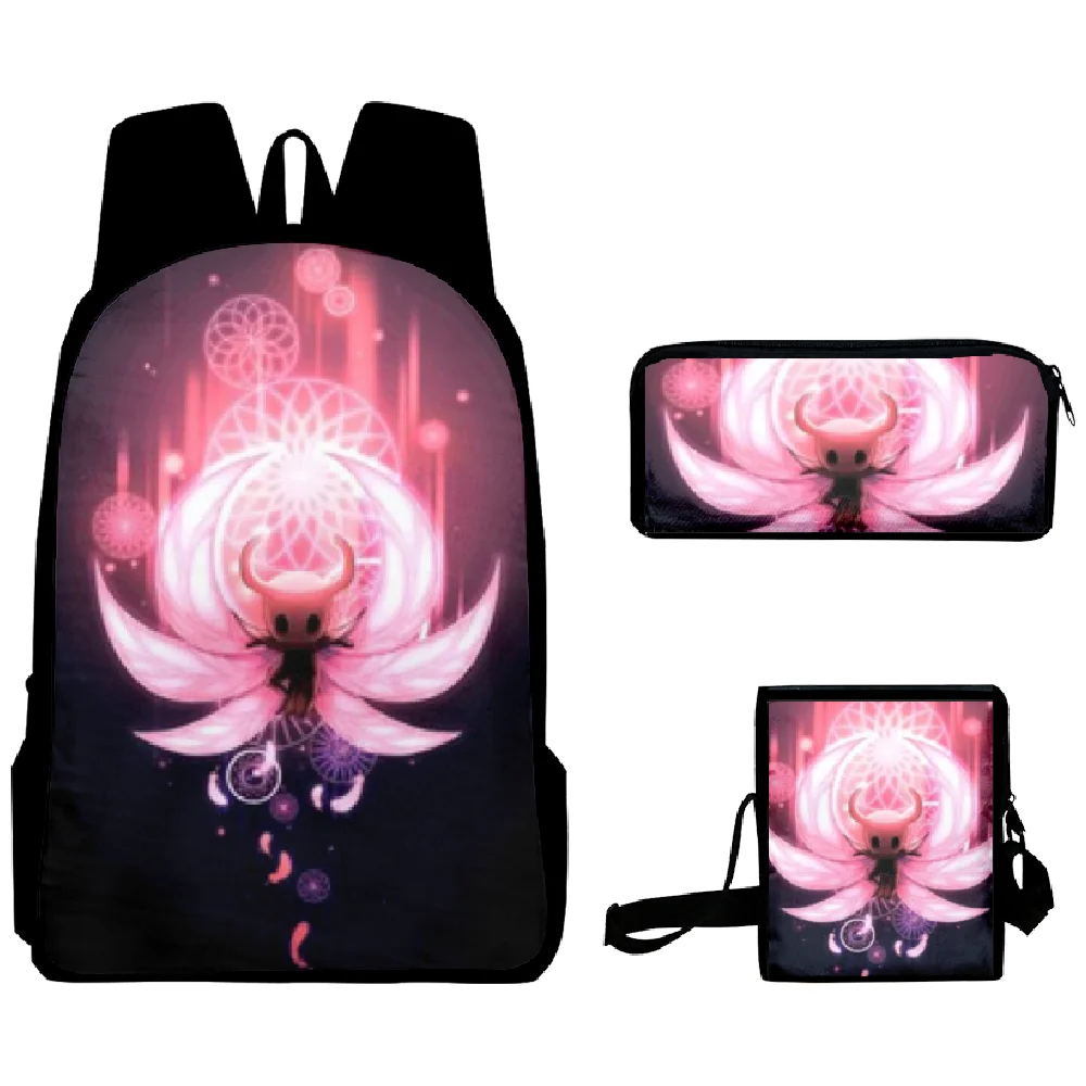 

Hollow Knight 3 Pieces Sets 3D Print Zipcper Bag Streetwear Zipcper Bag Harajuku Rucksack Casual Zip Backpack Oxford Fabric Bag