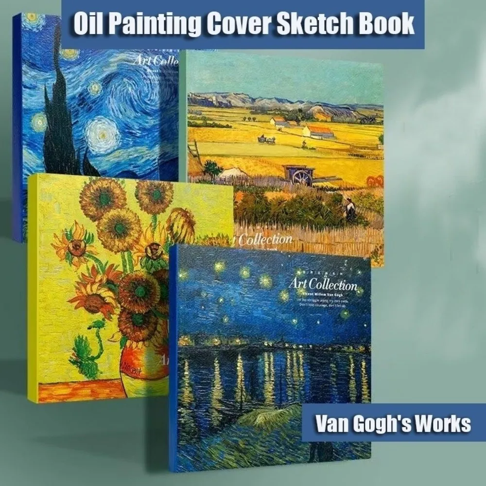 DIY 80 Sheets Blank Sketchbook Square Thicken Oil Painting Book Starry Sky Sketch Pad Sketch Book Crayon Painting Art