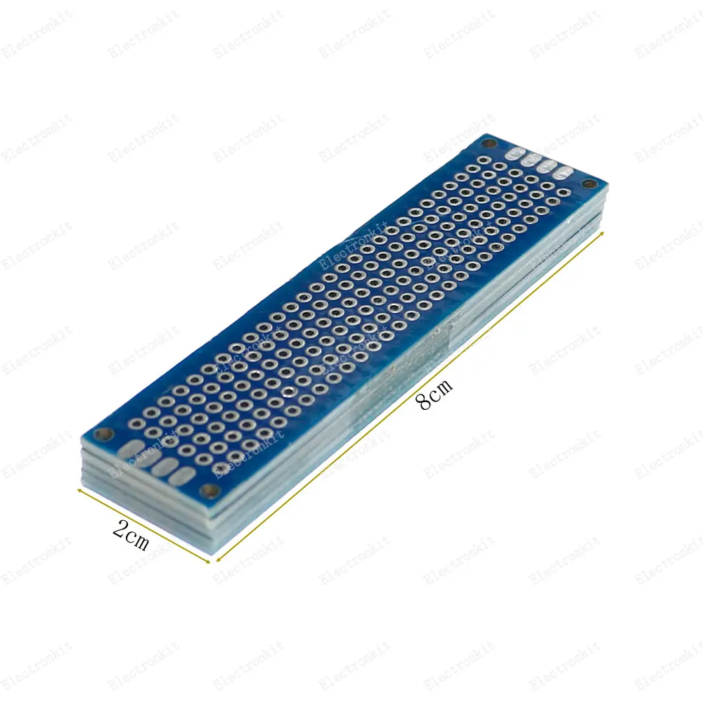 20 pçs/lote Protótipo PCB Placa de Circuito Protoboard Universal Prototipagem Stripboard Veroboard 2X8 3X7 4X6 5X7 5Pcs Cada Mix Azul