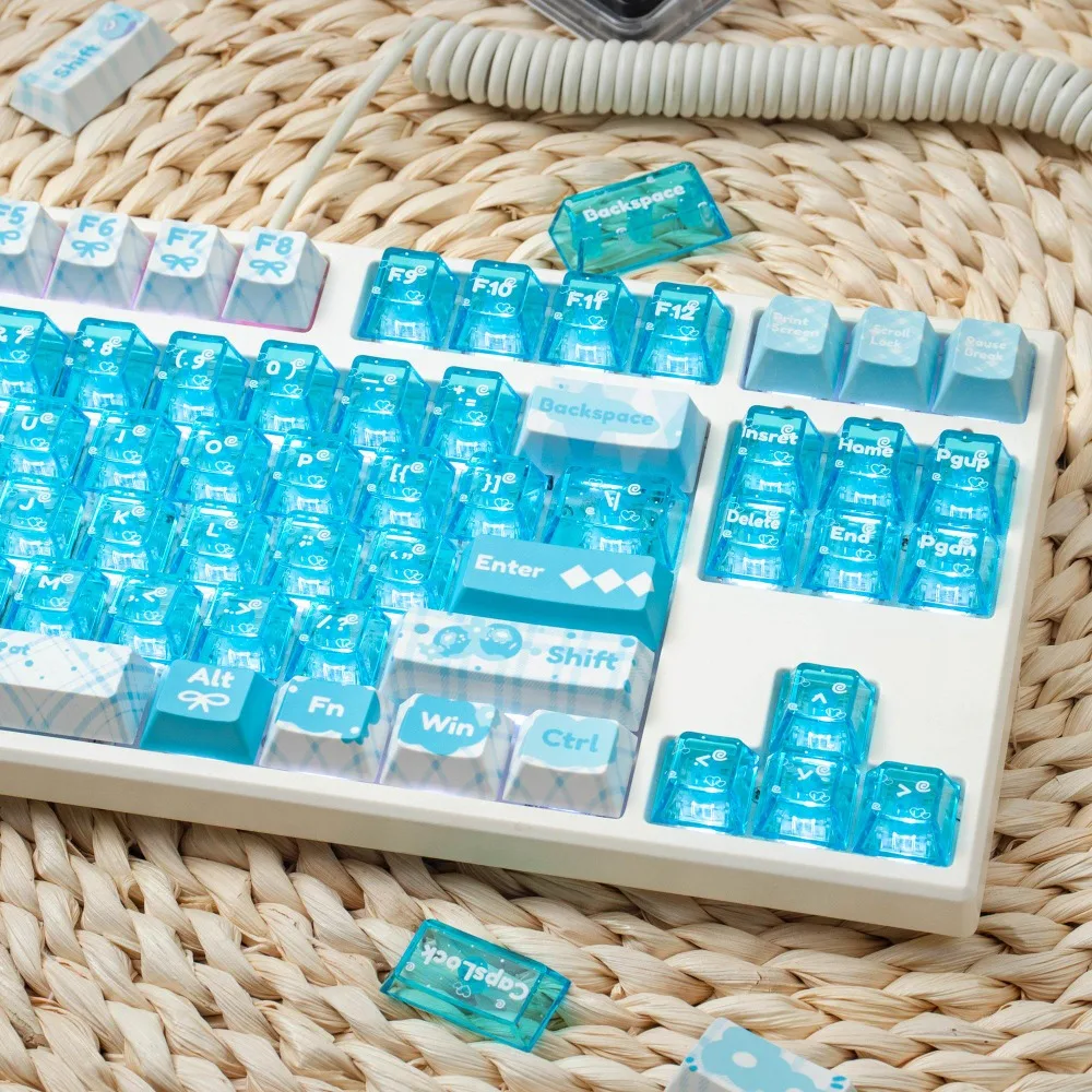 172 Keys Mechanical Keyboard Keycap PC Light Transmission PBT Cherry Height Customized Magnetic Axis For Ev63