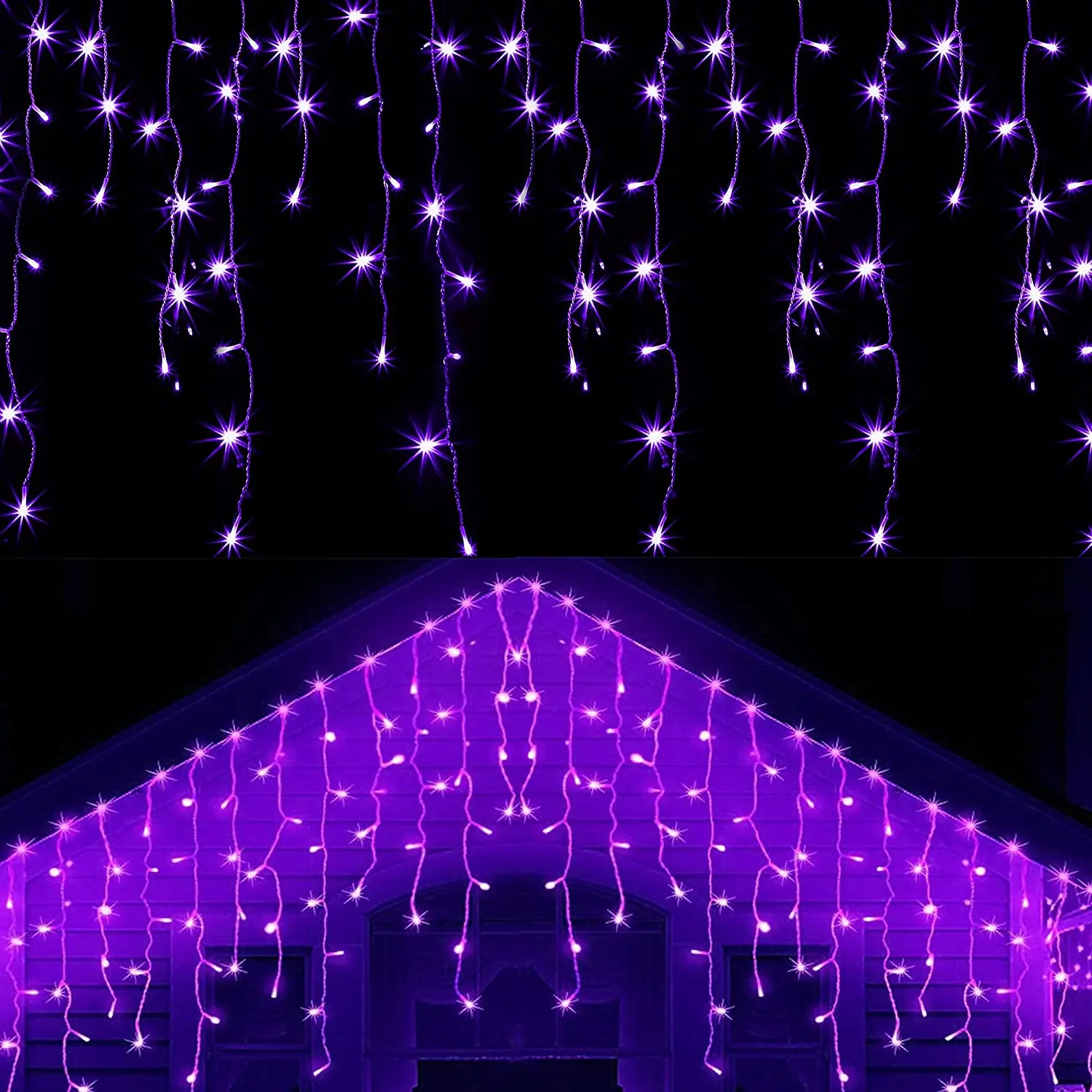 Christmas Decorations 2024 LED Icicle Lights Outdoor Garland Curtain Droop 0.5/0.6/0.7m New Year 2024 Street Garland Winter