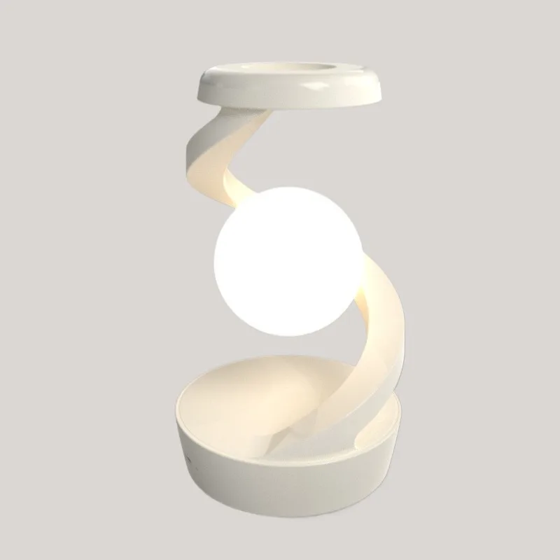 Rotatable LED Light with RGB Breathing Mode Wireless Rechargeable Night Light Moon Table Lamp for Bedroom Living Room Reading