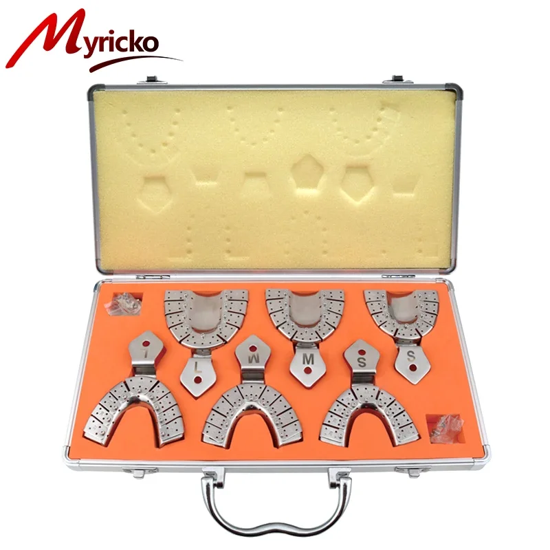 

Dental Impression Trays in Stainless Steel: Autoclavable Upper Lower Teeth Holders Perfect Lab Equipment for Dentists