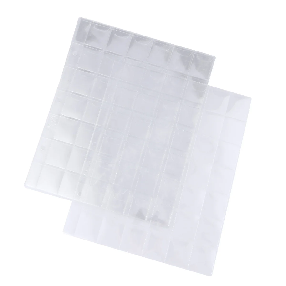 10Pcs 42 Pockets Plastic Coin Holder Pages Premium Coin Albums Inner Insert for Currency Stamp Keepsake Organizer Sleeve