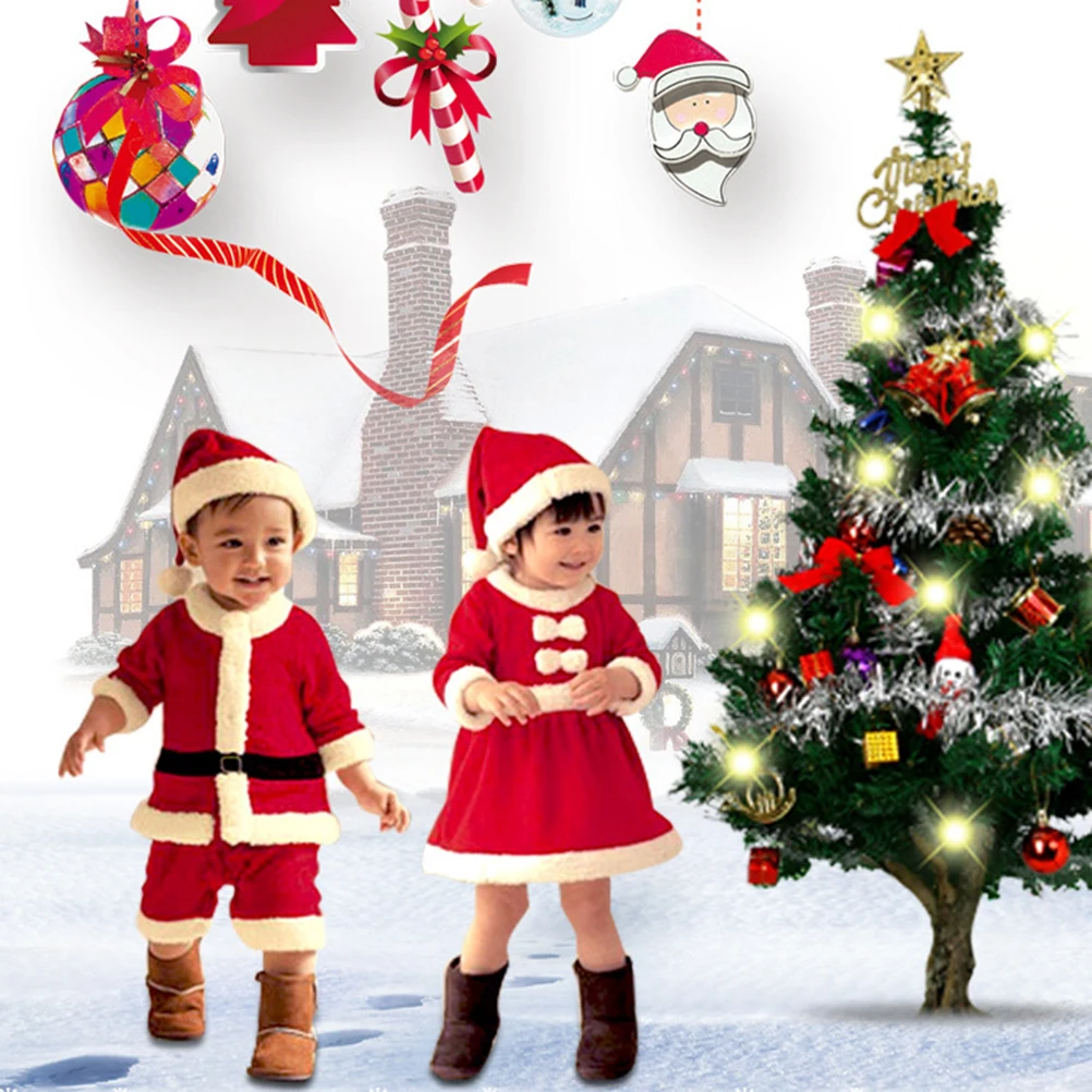 

Santa Costume Christmas Costumes for Kids Cosplay Kids' Apparel Clothing Holiday Fancy Dress Girl Child up