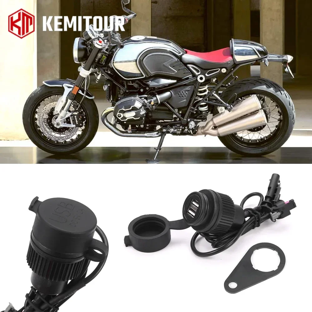 

For BMW R NINE T R1250GS R1200GS F900XR USB Double Socket Parts S1000 XR K1600 1300GT Dual harger Plug Adapter Moto Accessories