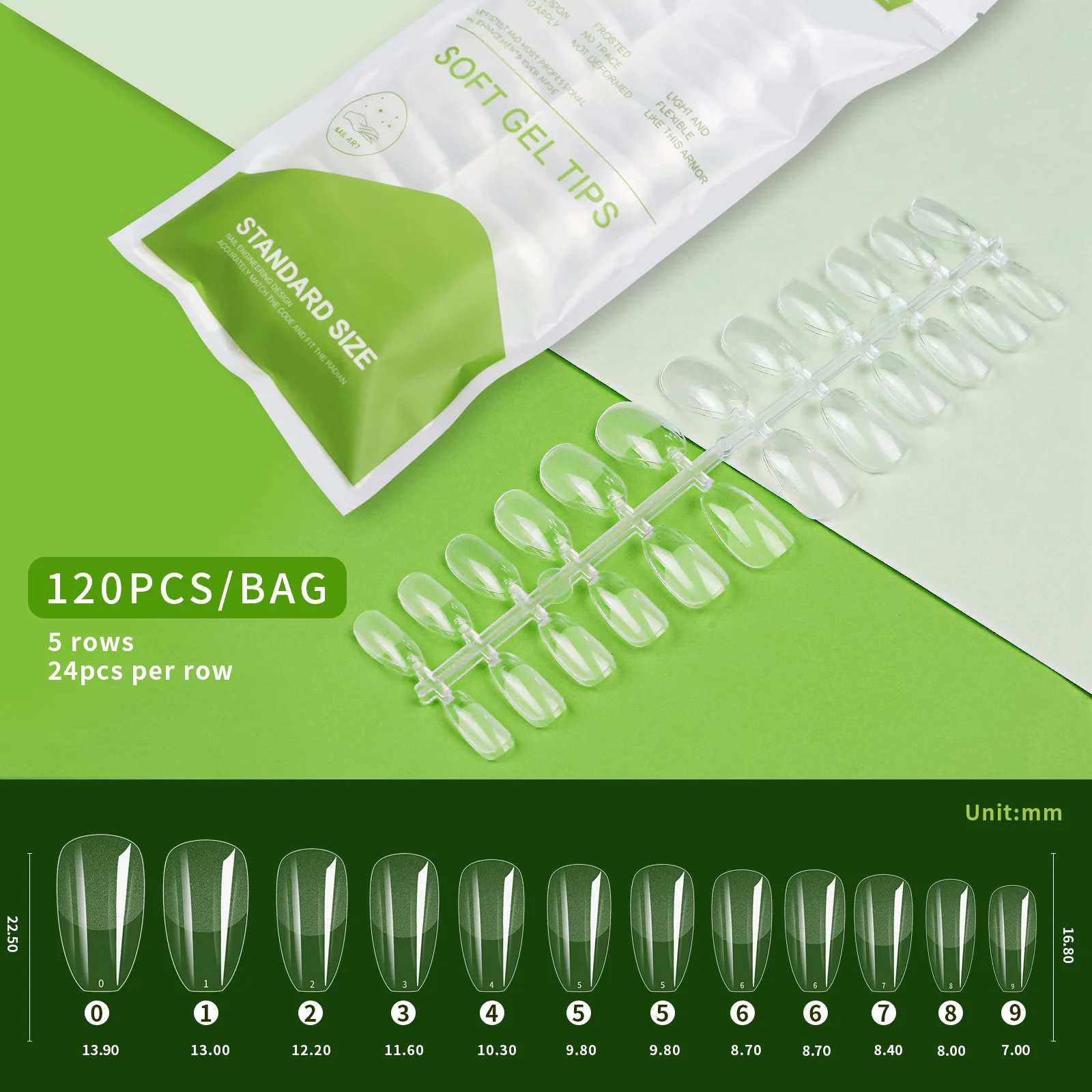 120 Stück ultradünne, weiche Gel-Spitzen, transparente, spurlose Press-On Coffin-Nägel für einen natürlichen Maniküre-Look – Detail 17