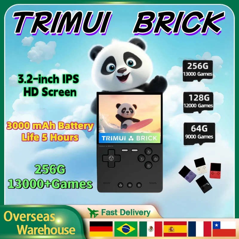 TRIMUI BRICK Retro Handheld Game Console Portable Video Player Game Consoles Open Source 3.2 Inch Palm Phone Boy Gifts New