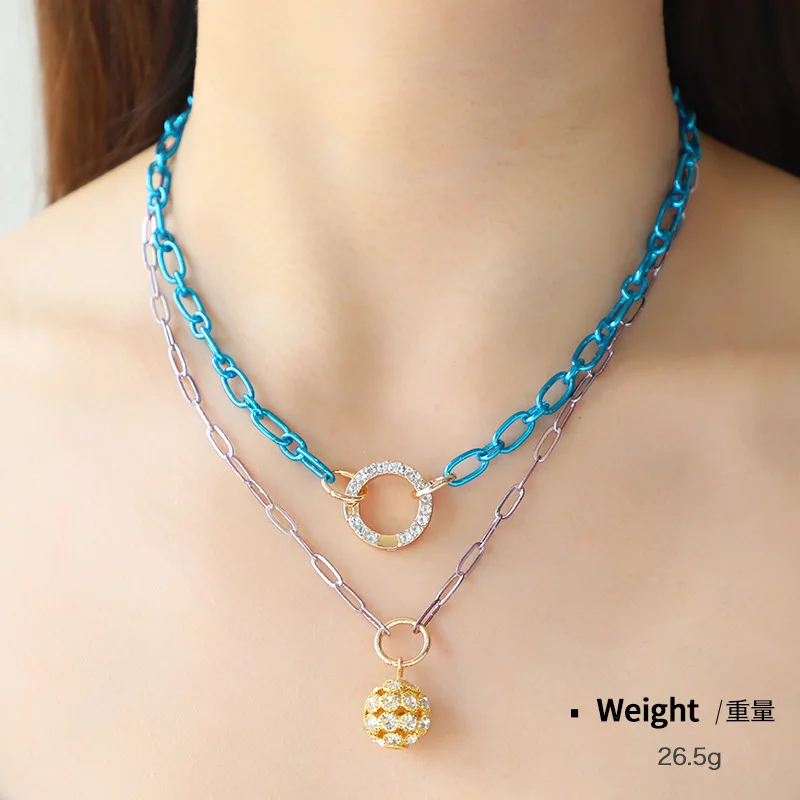 Kenjie, original design set necklace female, color electrophoresis stacked separately wearing fashion temperament jewelry