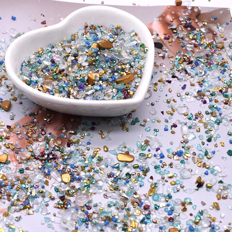 20g/bag Mixed-Color Glass Crushed Stones Set for Jewelry Making - Sparkling Chips for Resin Art, Nail Decor,Resin Filling DIY