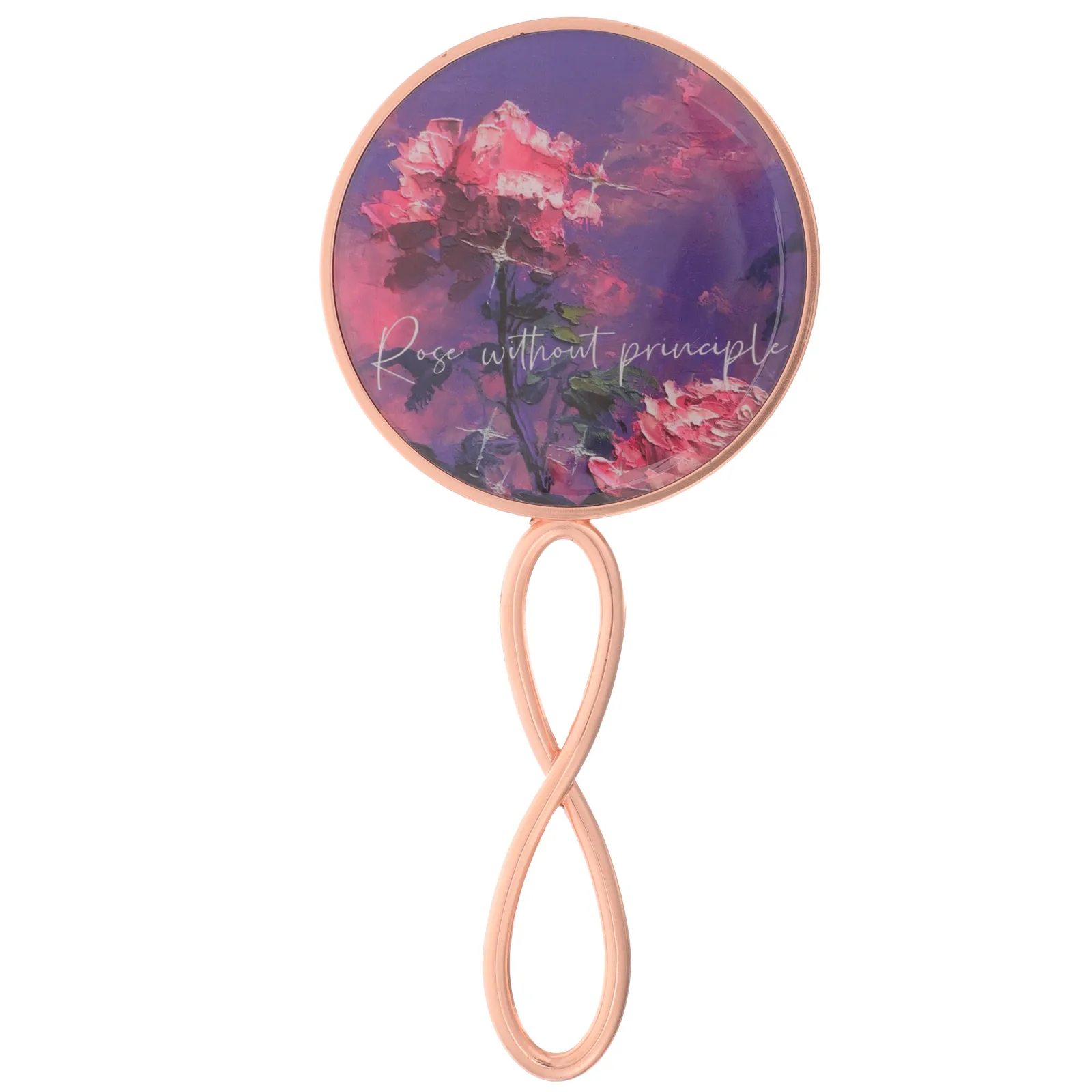 

Stylish Handheld Makeup Mirror for Women Portable Metal Glass Compact Mirror High Clear Reflection Travel Outdoor