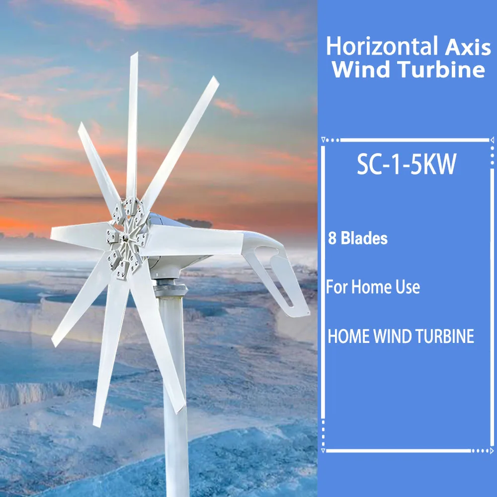 

5KW 3000W 24V 48V Wind Turbine Small Generator Home Use Low Noise High Efficiency Small Windmill Free Energy With Controller