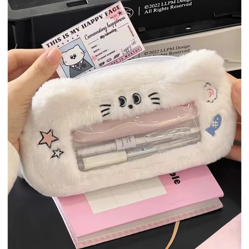 مقلمة Mini IKEA جديدة عالية الجودة من القطيفة للقطط والكلاب ذات سعة كبيرة، صندوق قرطاسية بسيط لطيف