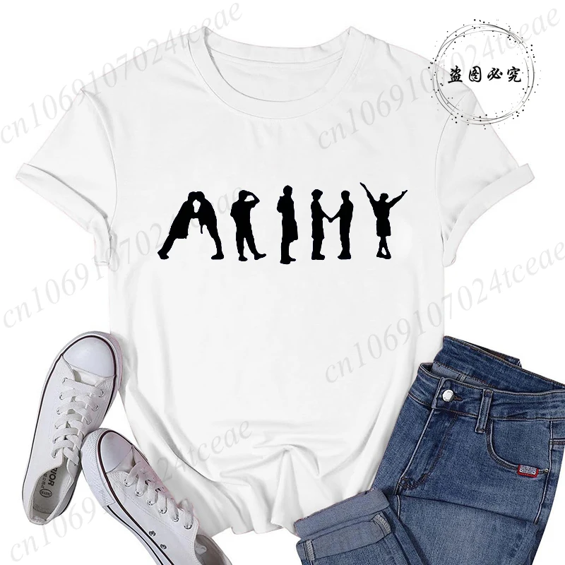 Mädchen Koreanische Gruppe Top T-Shirts Damenkleidung T-Shirt Streetwear Damen Mode T-Shirt Kurzarm Ästhetische Kleidung – Detail 2