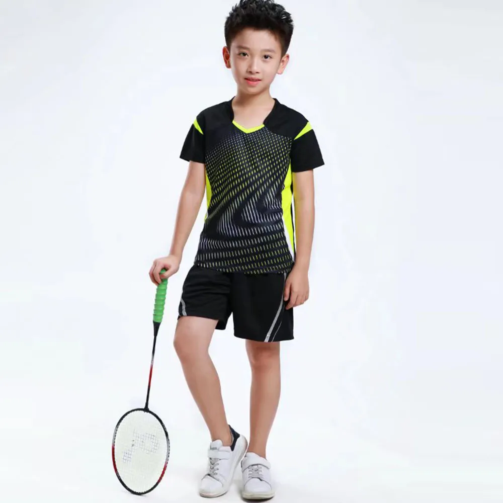 Top Quality Children Badminton Table Tennis Clothes Set Boys Girls 2 Piece Summer Quick-dry T-shirt Shorts Tennis Clothing Suit