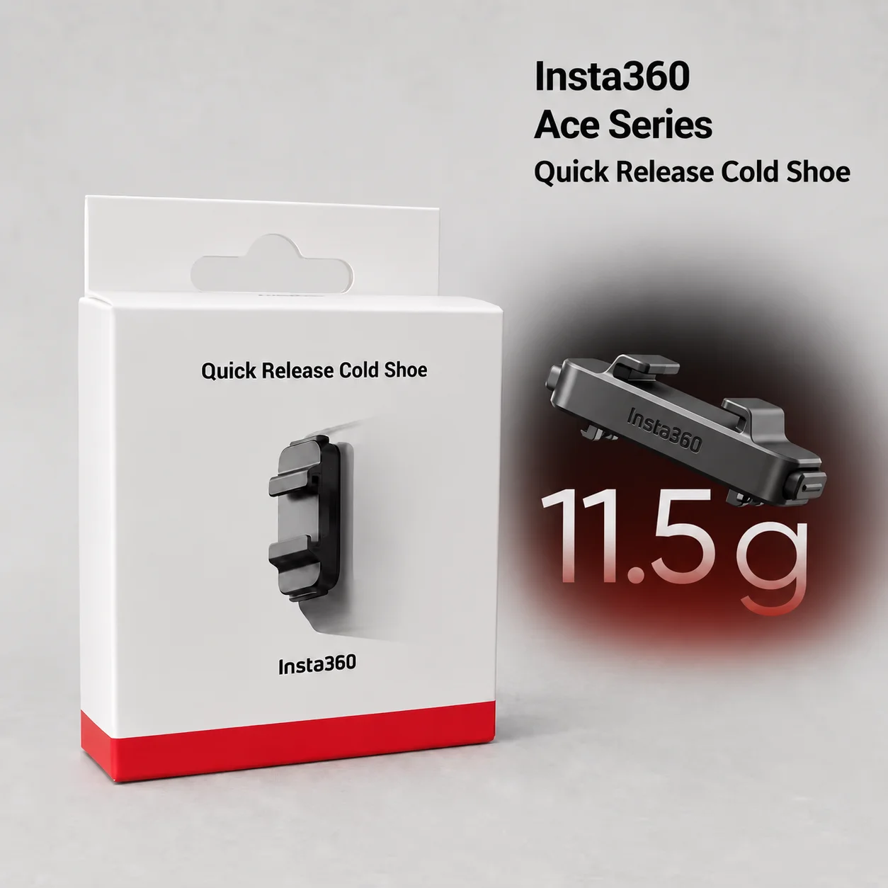 Insta360 Ace Series Quick Release Cold Shoe for Ace Pro 2 Ace Pro Ace, 11.5g Microphone LED Light Mount for Vlog