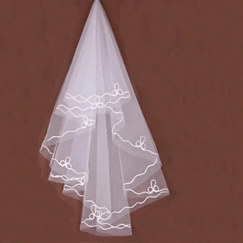 Hot Wedding Accessories Short Wedding Veil White Ivory One Layer Bridal Veil No Comb Originally