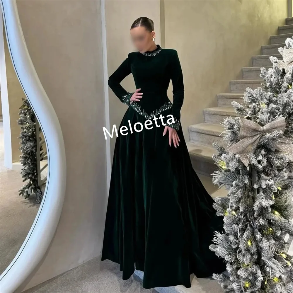 Customized Formal Evening Dress Glitter Classic High Collar A-line Long Dresses Bespoke Occasion Woman Elegant Party Wedding