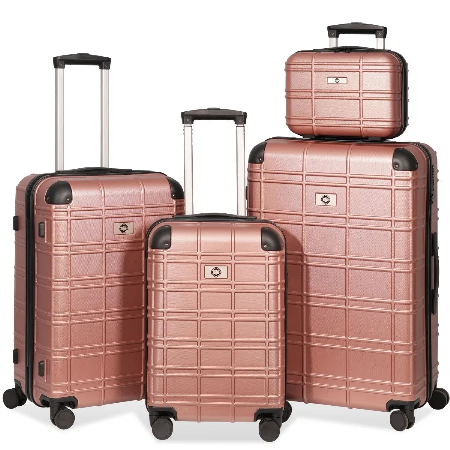 

Luggage Sets ABS+PC Hardshell 4pcs Luggage Hardside Lightweight Durable Suitcase sets Spinner Wheels Suitcase with TSA Lock 12