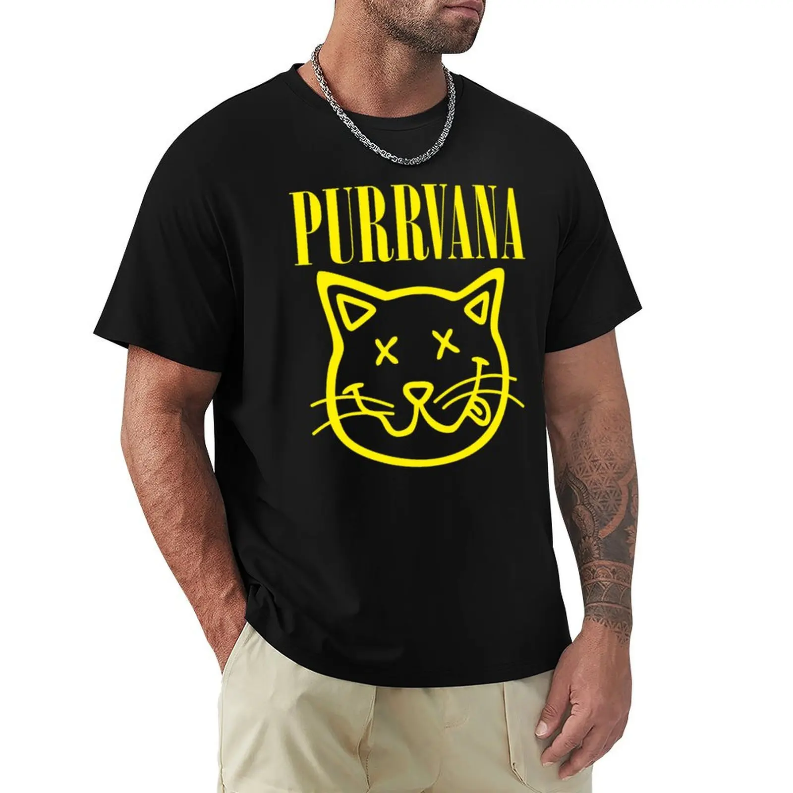 Purrvana Fitted Scoop T-Shirt boys animal print new edition sweat black t-shirts for men