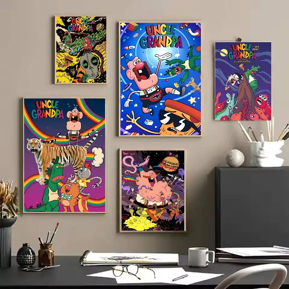 الكرتون العم الجد المشارك ذاتية اللصق الفن مقاوم للماء ورقة ملصق مقهى بار النوم غرفة جدار ديكور #4