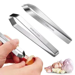 2Pcs Garlic Peeler Stainless Steel Garlic Skin Remover Garlic Peeling Tool Manual Tweezers Gadgets Kitchen Accessories
