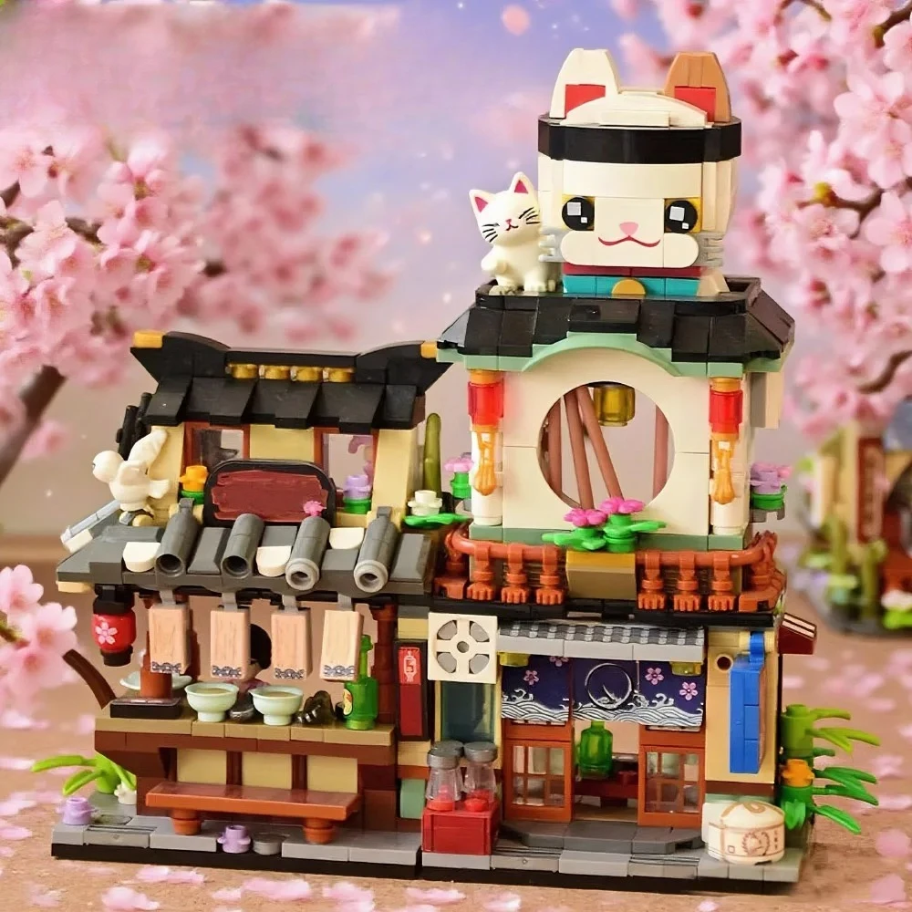 

Creative Expert Mini Folding Street View Japanese Izakaya Architecture Building Blocks Desktop Ornament 789pcs