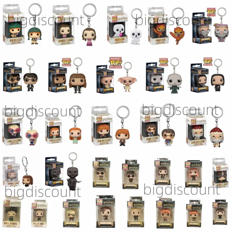 Funko POP llavero de juguete Hermione Ginny Ron Hedwig Snape Fawkes Dementor Luna Lovegood bolsillo Pop llavero cadena vinilo figura Juguetes