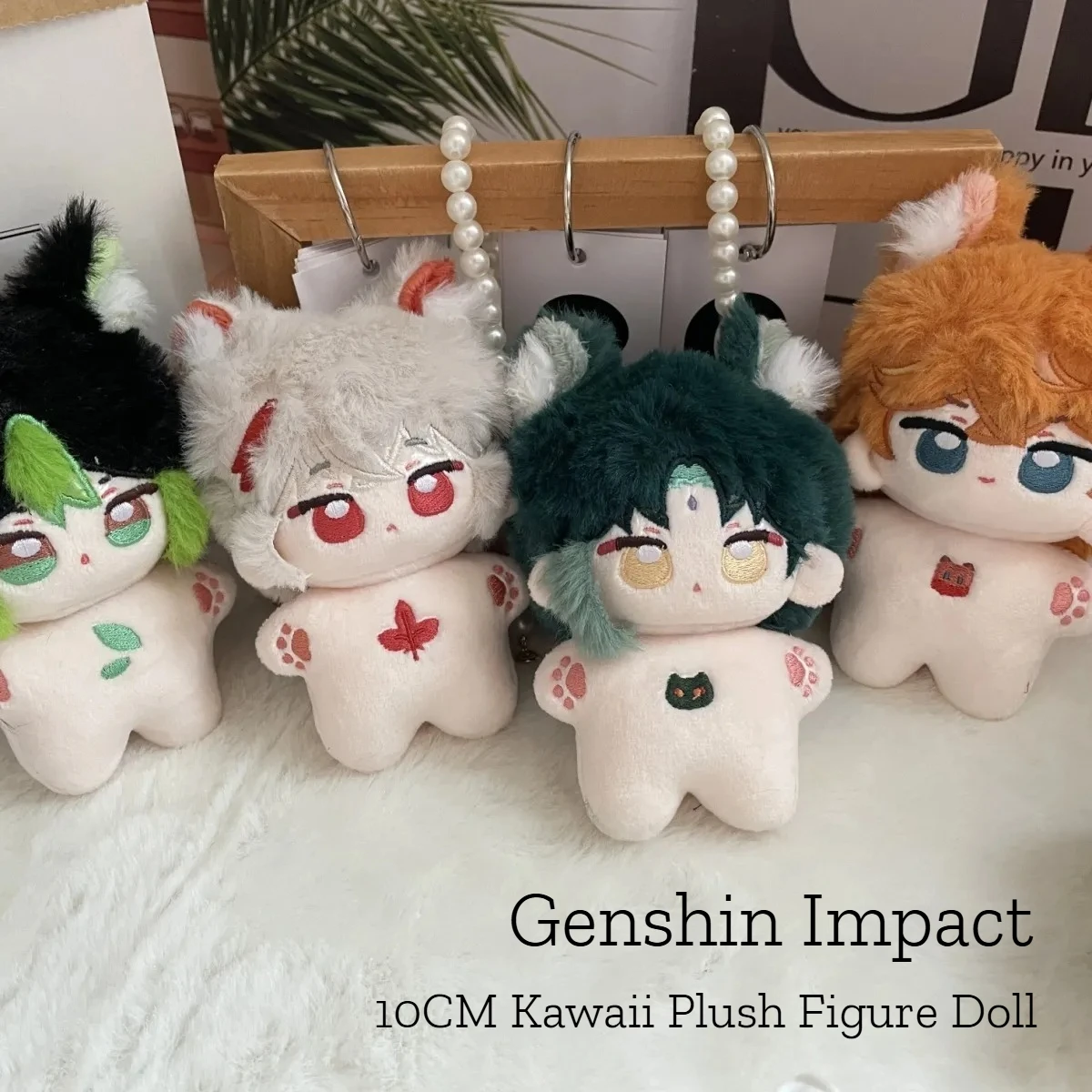 10CM Game Genshin Impact Xiao Kaedehara Kazuha Tartaglia Tighnari Kawaii Plush Figure Doll Travel Companion Photo Prop Fans Gift