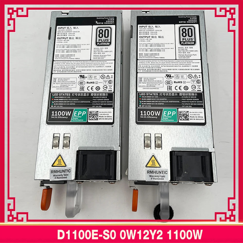 1pcs D1100E-S0  For DELL Rack Servers EPP 1100W Switching Power Supply 0W12Y2