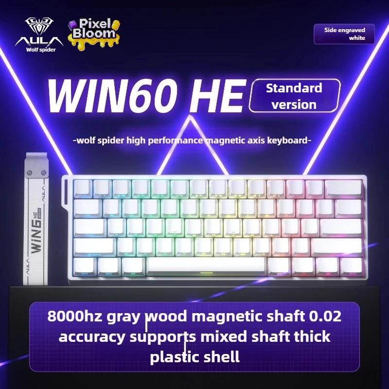 

AULA WIN60/68HE Magnetic Gaming Keyboard, Rapid Trigger, Hot Swappable, Custom Travel, Low Latency 60% RGB for FPS Gamer Gift