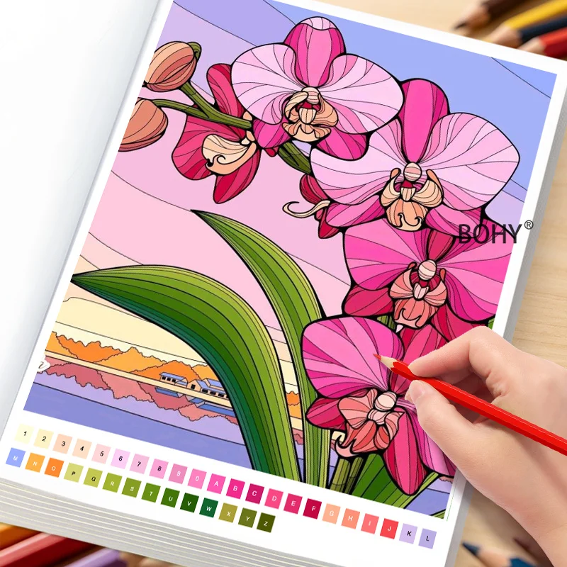 A Digital Coloring Album for Adult Art Style Decompression with 32 Pages Quiet Home Hand Drawing, Practice Color Matching Skills