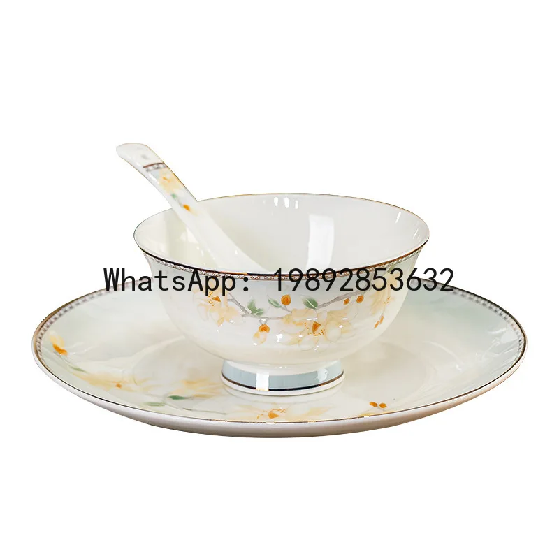 

Xl ceramic dinnerware set - complete gift set with bowls, plates, and saucers - bone china bowl and chopstick set