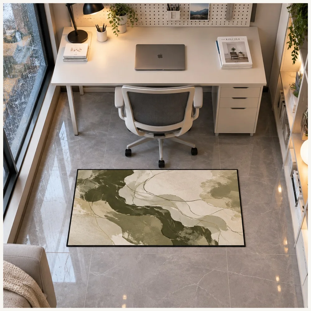 VIKAMA Abstract Watercolour Flow Door Mat, Non Slip Easy Clean Flannel Rug, Nordic Floor Mat for Snug, Landing, Pantry