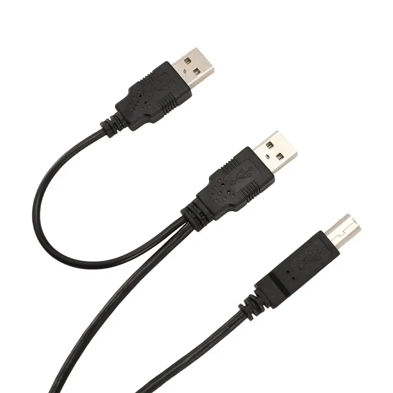 Superior Dual USB 2.0 Male To Standard B Male Y Cable 80Cm For Printer & Scanner & External Hard Disk Drive