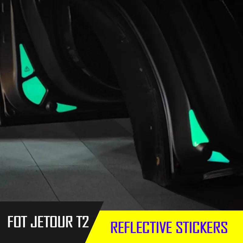 Auto Door Luminous Sticker Reflective Warning Sticker Fit for JETOUR Traveler T2 2023-2024 Car Door Opening Warning Component