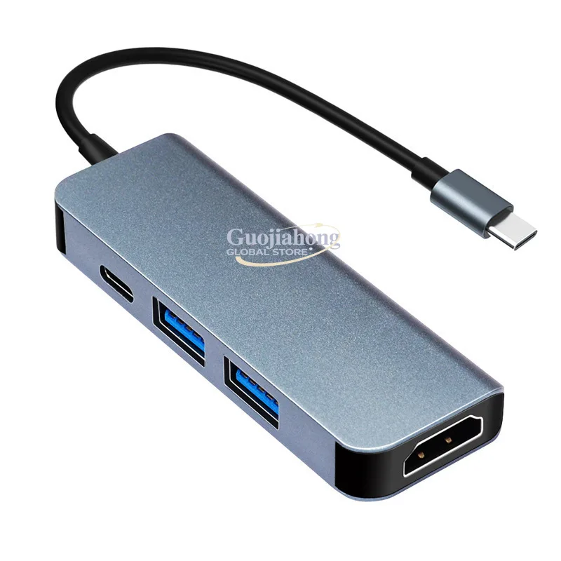 Cross-border type-c to   docking station usb expander multi-function expansion 4K notebook four-in-one HUB