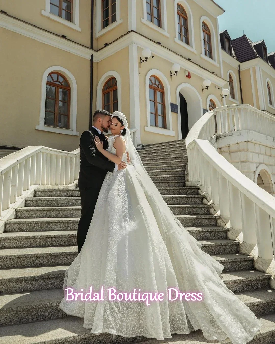 Angepasst Exquisite Prinzessin Brautkleider Ballkleid Herzförmiger Ausschnitt Elfenbein Weiß Spitze Braut Kleider Robe Mariage Vestidos