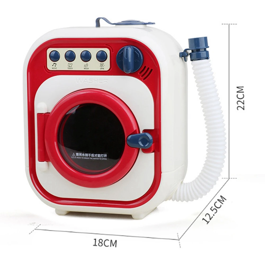 

【Exclusive-Deal!】Children'S Washing Machine Toys Mini Simulation Furniture Electric Toy Washer Light Music Pretend Play Gift