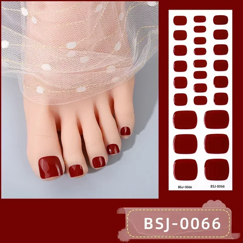 Gel semicurado para dedos de los pies, pegatina de Gel UV, Color sólido, arte de uñas, 26/28 puntas