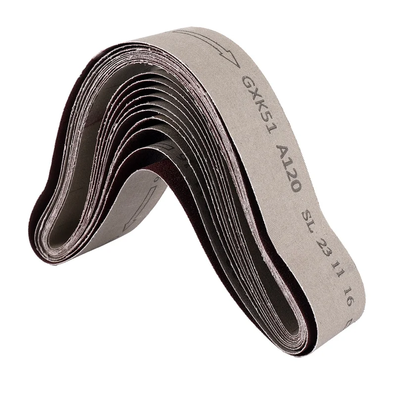 AD23-10Pcs Correias de lixa para polimento de moagem mista 60/ 120/ 150/ 240 grão 50 x 686 mm