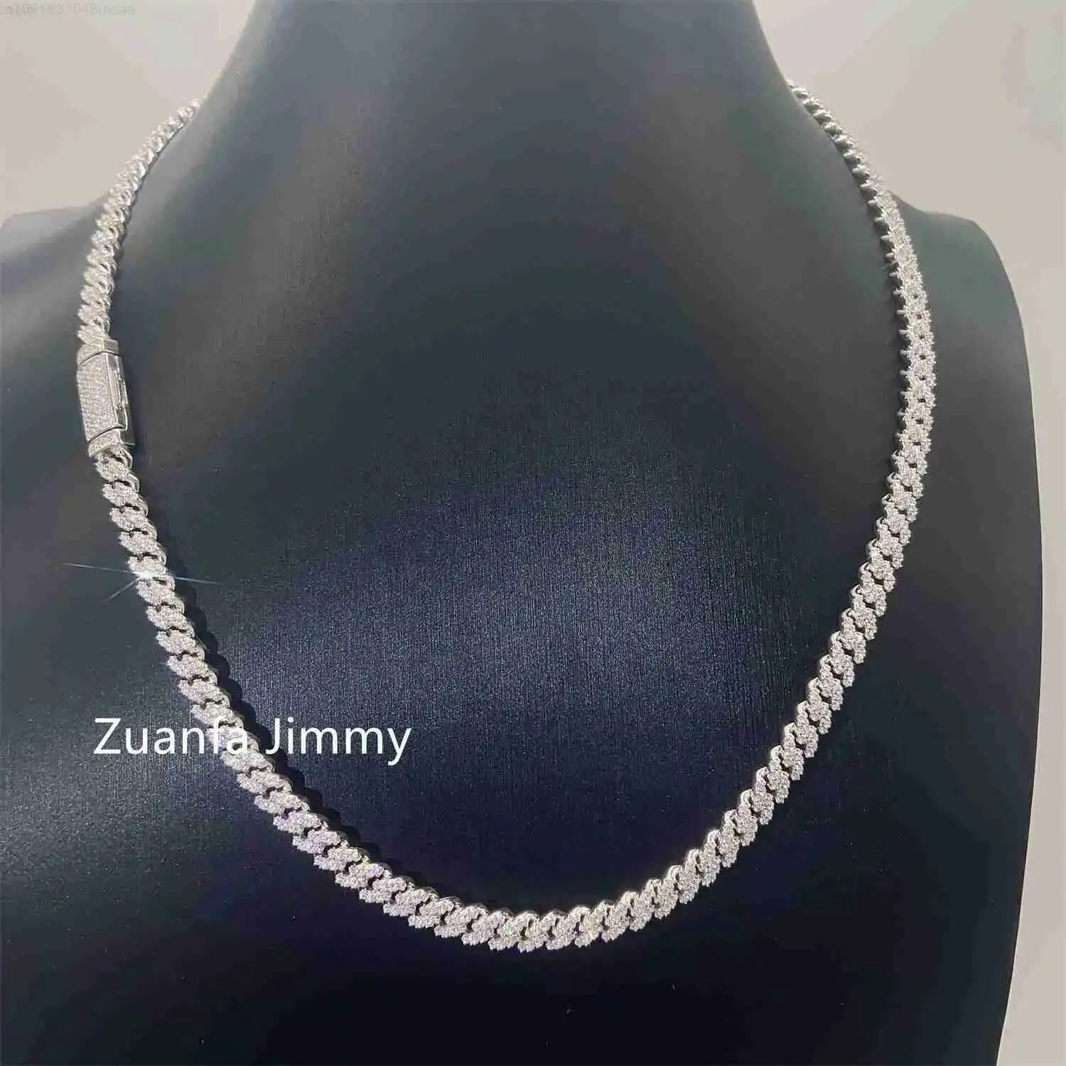 

Pass Diamond Tester Gra Certificates 6mm 8mm Width One Row 925 Sterling Silver Vvs Moissanite Diamond Cuban Link Chain Necklace