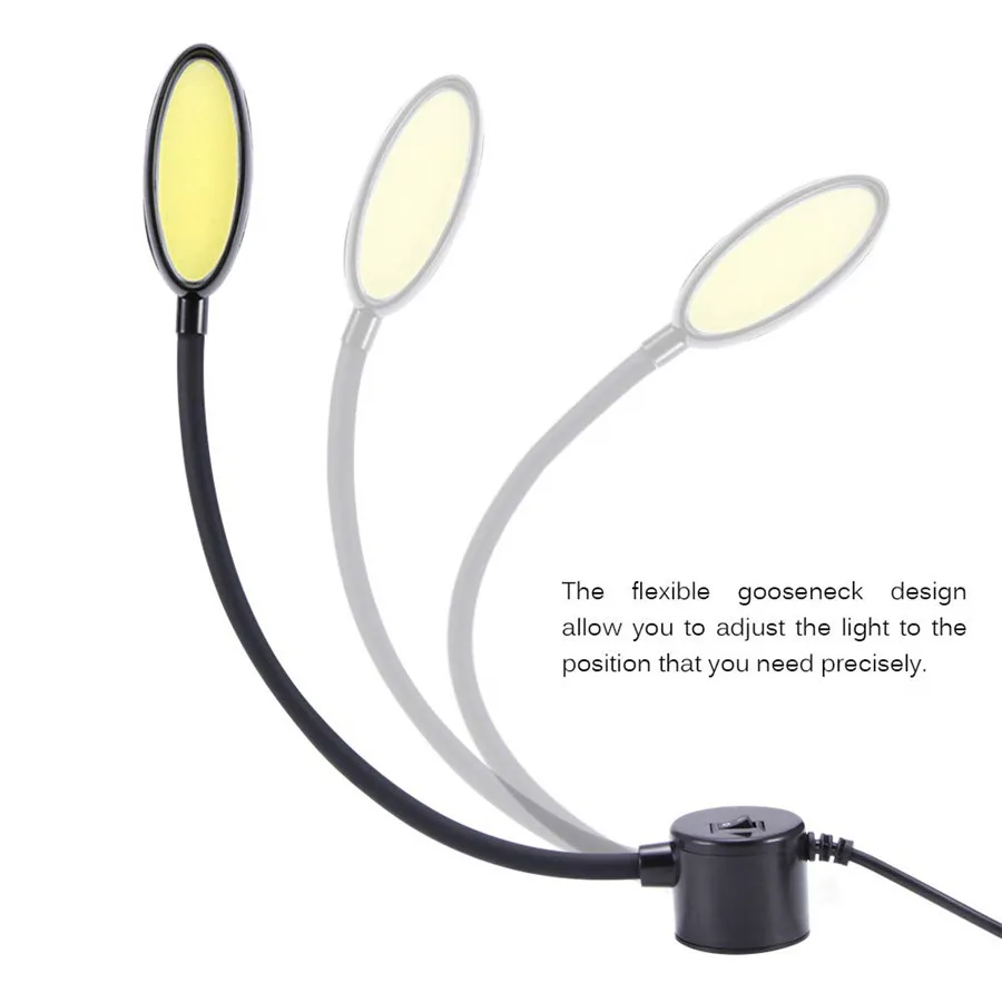 LED Sewing Light with Magnetic Base, Flexible Gooseneck, Night Work Lamp for Drill,Presses,Workbench, EU, US Plug, 8W COB