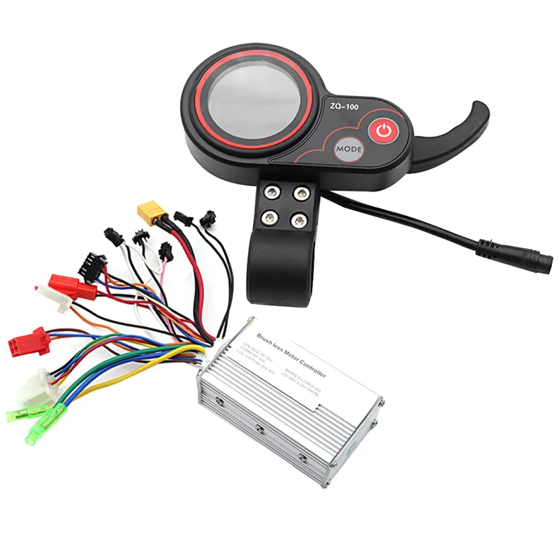 

36V Controller+ZQ-100 Mileage Meter Spare Parts Speed Adjustable Electric Scooter Meter 6 Pin Display For Electric Scooter